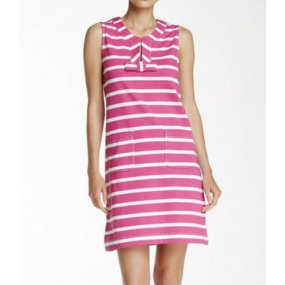 Kate Spade Tropez Striped Sleeveless Mini Dress Rio Pink & White Small